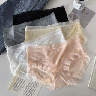 Combo 3 Quần lót nữ đúc su lụa mỏng nhẹ viền ren quyến rũ đáy may ngăn mùi mềm mát King Shop L-369