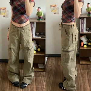 Quần ống rộng kaki túi hộp màu nâu be unisex QKK002 - Tiktik