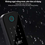 Khoá cổng vân tay Laffer A18 - Chống nước IP68, Vân tay siêu nhạy, Lưu trữ 100 vân tay, Thân khoá inox 304, BH 24th — ảnh 4