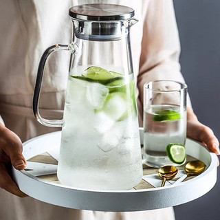 Bình Nước Thủy Tinh Chịu Nhiệt Đựng Nước Cao Cấp Deli, Có Nắp Inox 304 Cam HomeWare