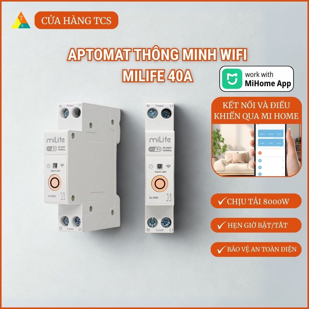 Aptomat thông minh WiFi miLife 1P 40A | Shopee Việt Nam