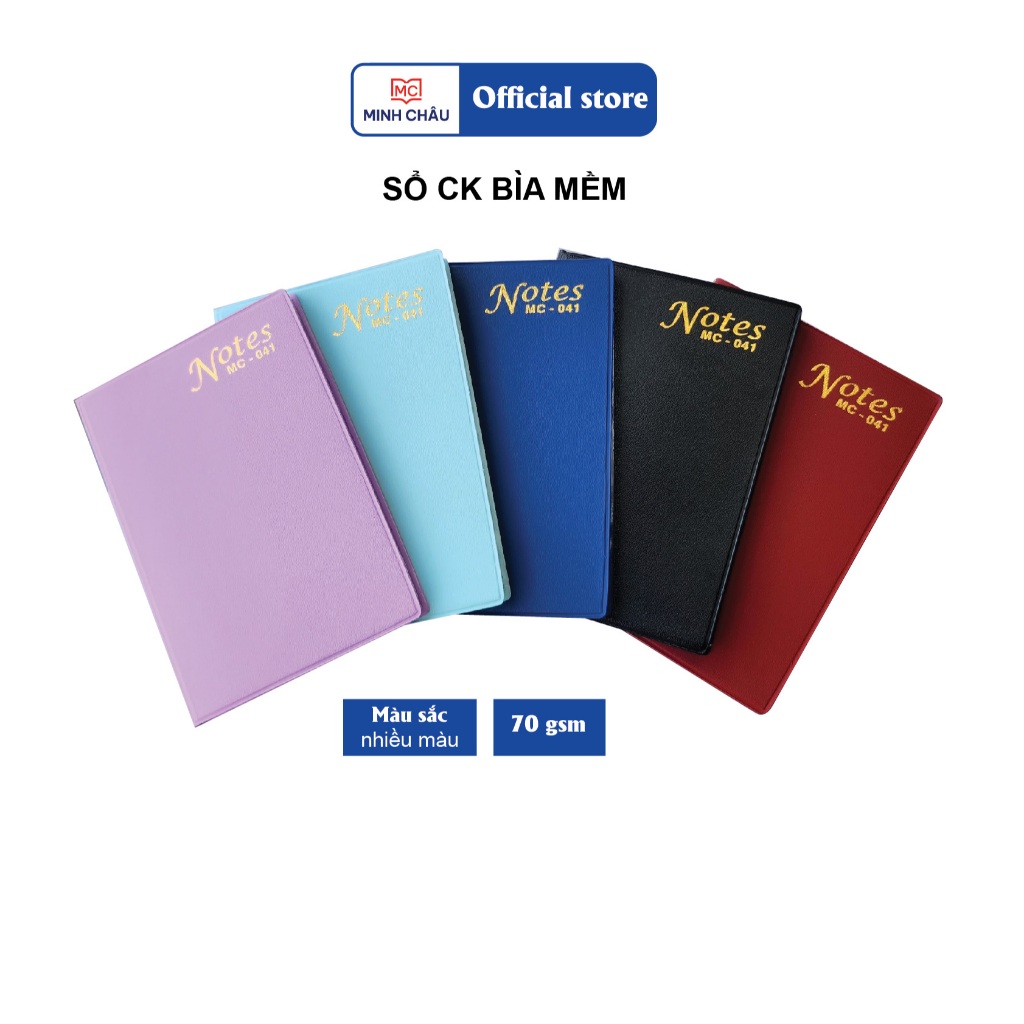 Sổ da Minh Châu bìa mềm, dẻo,120 trang, giao màu ngẫu nhiên (Mã số: 011 ...
