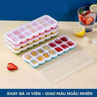 Khay làm đá có nắp đậy, khuân làm thạch rau câu  làm đá tiện dụng có nắp