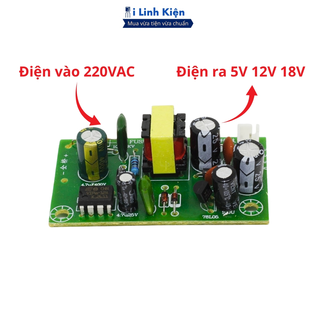Bo nguồn bếp từ 5V 12V 18V board nguồn đa năng độ bền cao chính hãng ILinhkien
