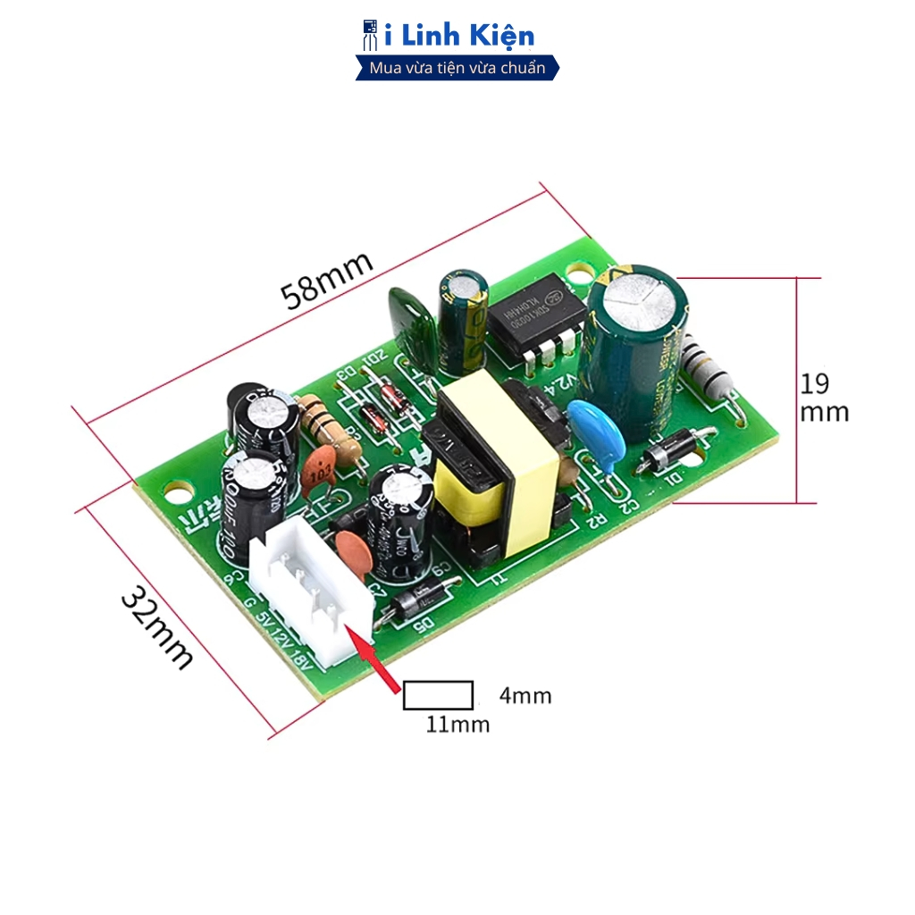 Bo nguồn bếp từ 5V 12V 18V board nguồn đa năng độ bền cao chính hãng ILinhkien