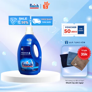 Nước rửa chén bát Finish cho máy, Gel rửa bát Finish Classic 1.5l làm sạch vượt trội, siêu tiết kiệm, an toàn sức khoẻ