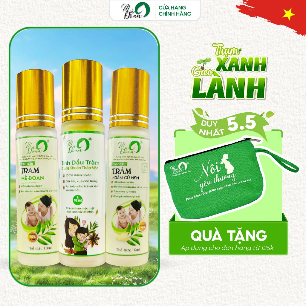 Ảnh - Tinh dầu tràm bi lăn Mệ Đoan thiết kế dạng lăn nhỏ gọn tiện lợi, phòng chống cảm gió, giữ ấm cơ thể dung tích 10 1