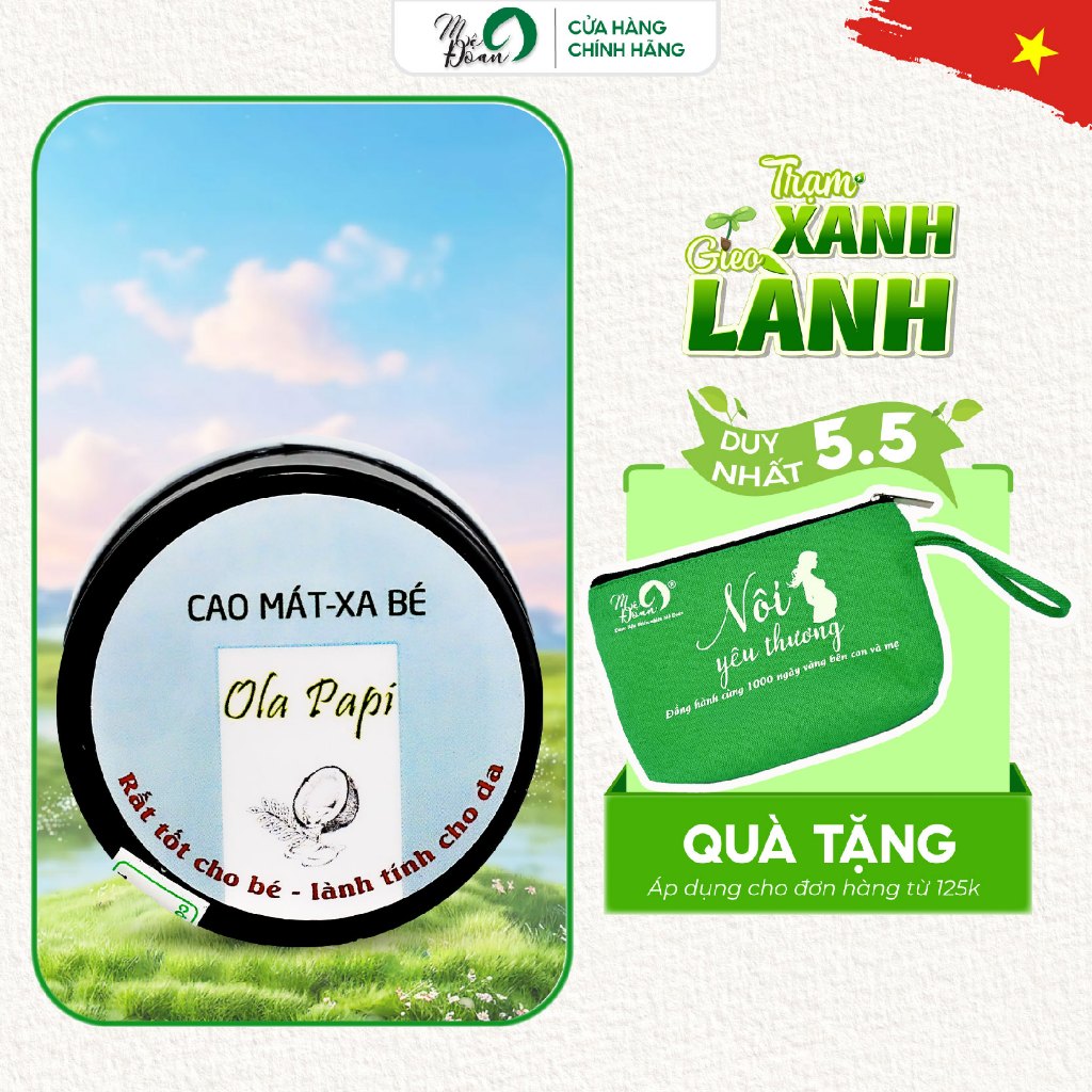 Ảnh Cao mát-xa cho bé tiện lợi đi xa an toàn lành tính hũ 20g Ola Papi 1