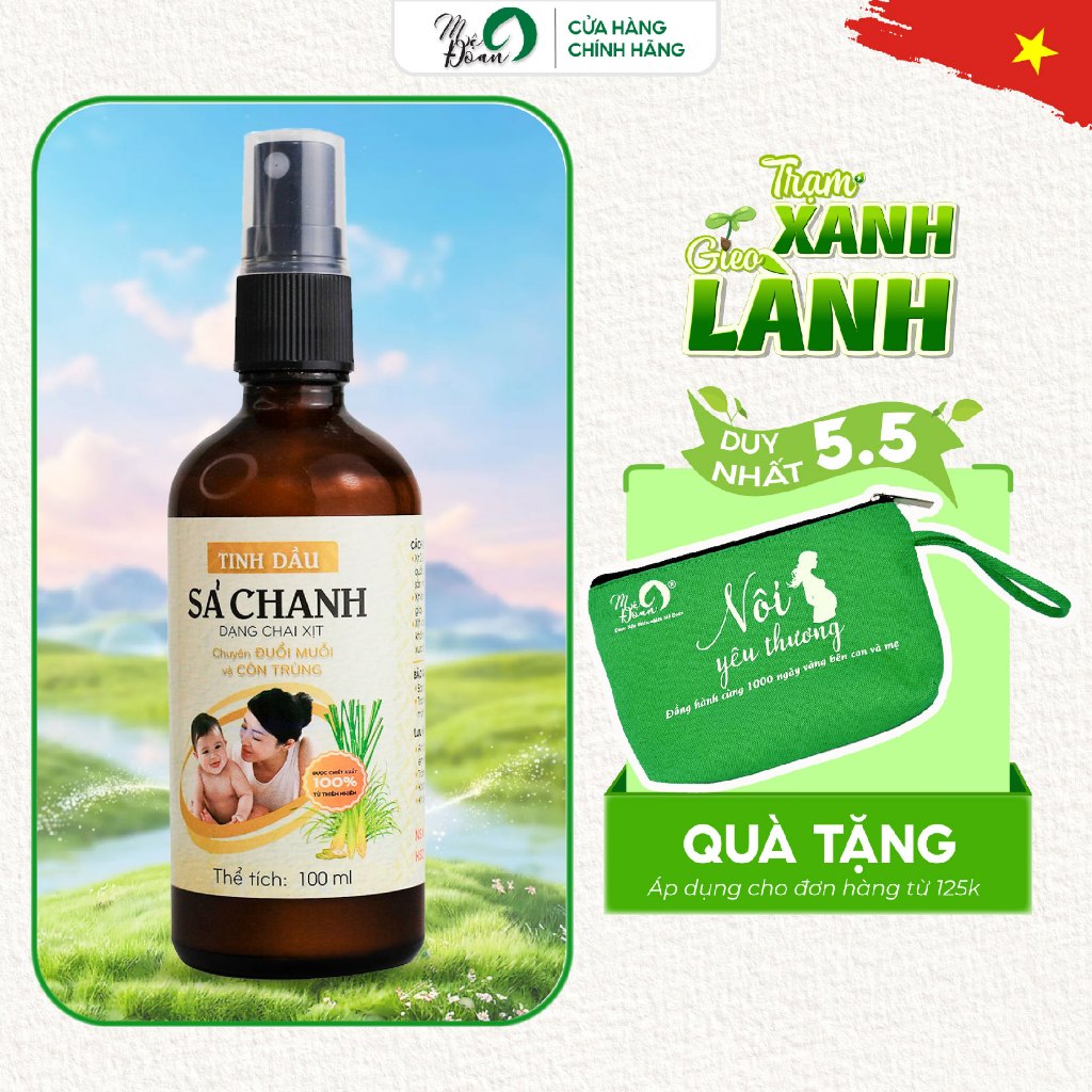 Ảnh Tinh dầu sả chanh Mệ Đoan thơm phòng, thanh lọc, khử mùi không khí dạng xịt 100ml 1
