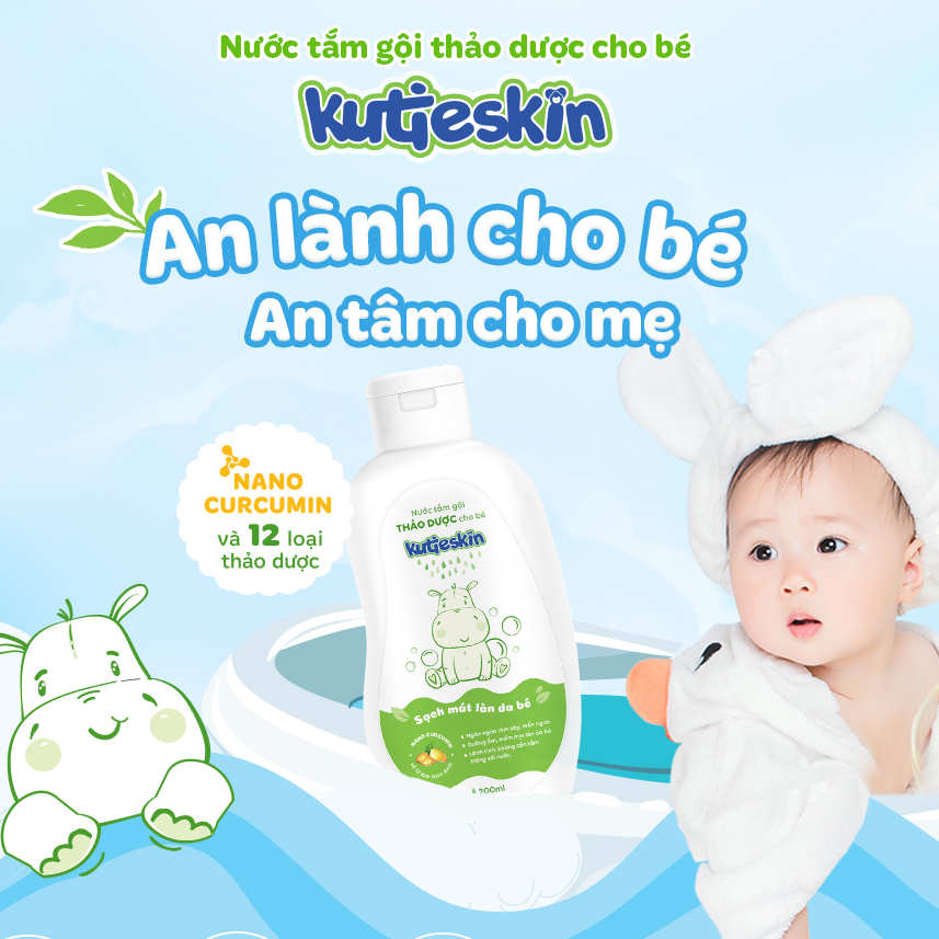 Ảnh Nước tắm gội thảo dược cho bé Kutieskin 200ml/ 500ml - STK01/STK03 4