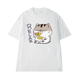 Áo Thun NGỐ TEE Sticker Mèo Ami Relax Dễ Thương Vải Cotton 100 Mềm Mịn Thoáng Mát