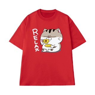 Áo Thun NGỐ TEE Sticker Mèo Ami Relax Dễ Thương Vải Cotton 100 Mềm Mịn Thoáng Mát