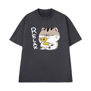 Áo Thun NGỐ TEE Sticker Mèo Ami Relax Dễ Thương Vải Cotton 100 Mềm Mịn Thoáng Mát