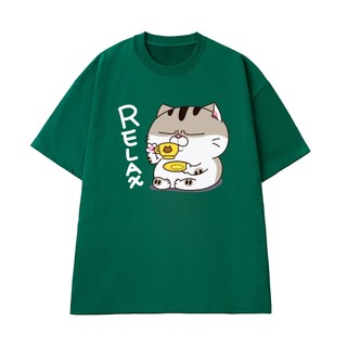 Áo Thun NGỐ TEE Sticker Mèo Ami Relax Dễ Thương Vải Cotton 100 Mềm Mịn Thoáng Mát