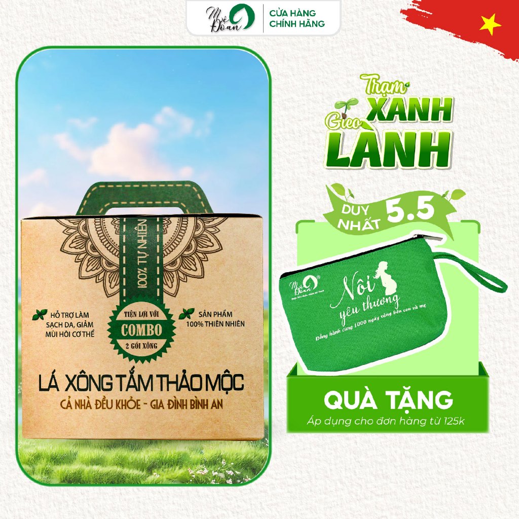 Ảnh Lá xông thảo mộc phục hồi sức khỏe làm sạch cơ thể sau sinh combo 200g/2 gói Mệ Đoan 1