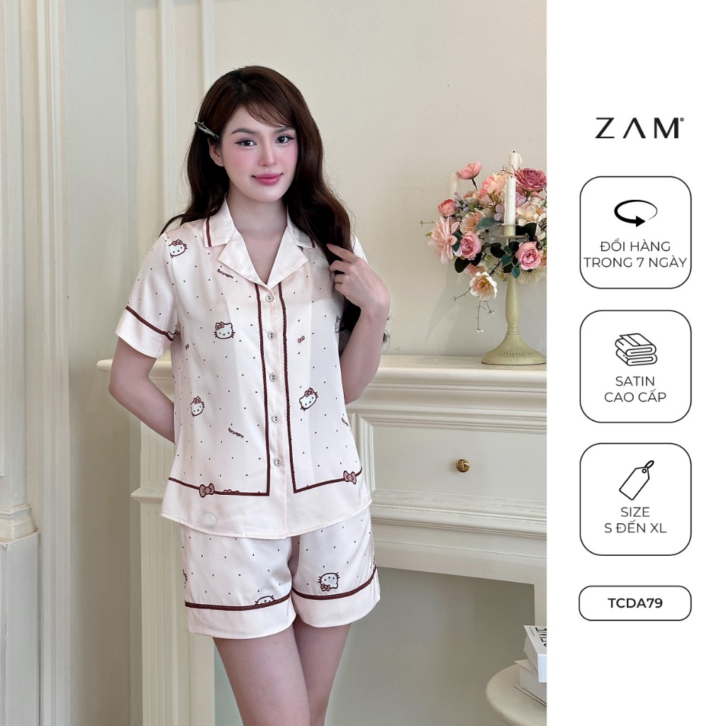 Ảnh BỘ MẶC NHÀ SHE BY ZAM - A79 - HỌA TIẾT HELLO KITTY NÂU 4