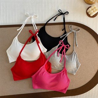 Combo 3 Áo Bra Nữ Conton Gân Tăm Yếm Mút Sẵn, Áo Lót Mềm Thoáng Khí Cột Nơ Cổ Xinh King Shop B-8703