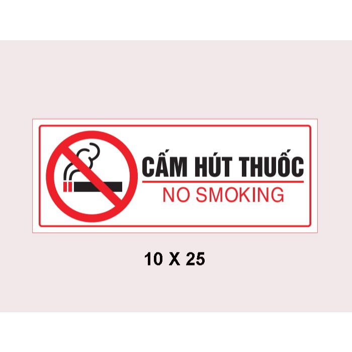 Tem Decal Không Hút Thuốc BEDO Chống Nước Dán Kính No Smoking In The Room Bền Đẹp Nhiều Size