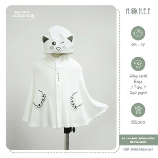 Áo choàng chống nắng cho bé, Áo choàng chống nắng Hrnee Meow chống nắng toàn diện cho bé - Mẹ Ơi
