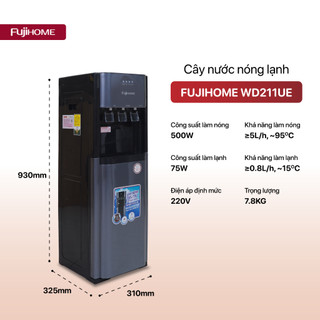 Cây nước nóng lạnh âm bình Fujihome WD211UE – 3 vòi, làm lạnh chip điện tử, thiết kế Muji Nhật Bản