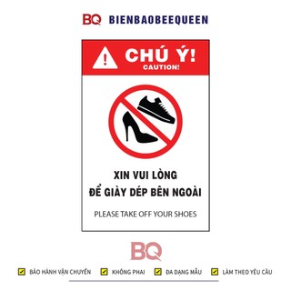 Biển báo VUI LÒNG ĐỂ GIÀY DÉP BÊN NGOÀI N144