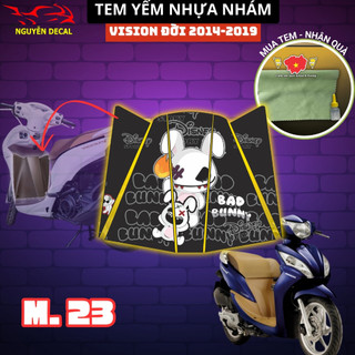 Tem yếm nhựa nhám xe Vision 2014 - 2015 - 2016 - 2017 - 2018 - 2019 thiết kế với decal 3 lớp