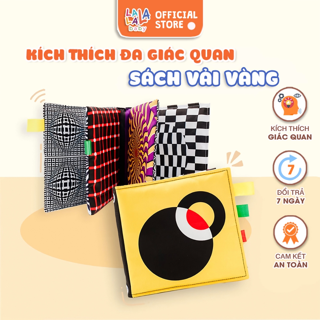 Sách vải Magic Book chuyển động mắt Lalala baby phát triển đa giác quan
