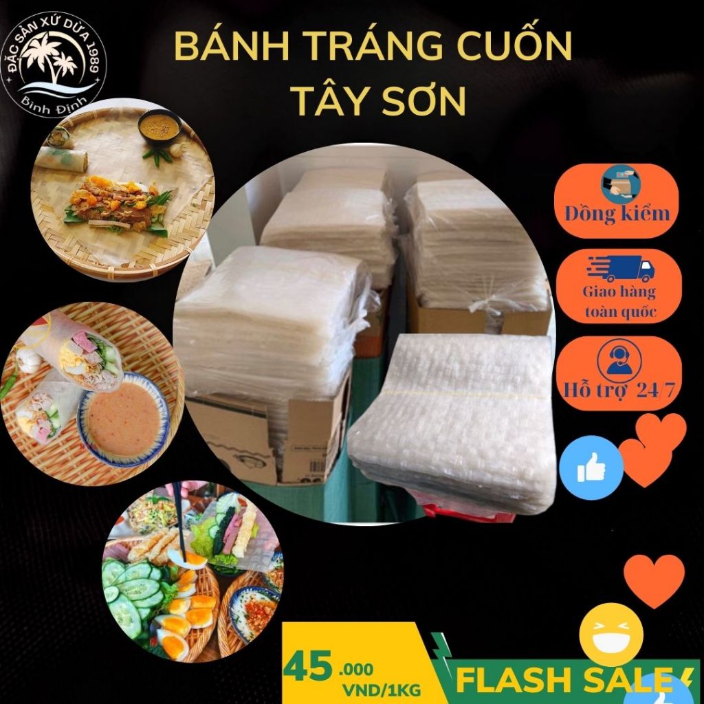 BÁNH TRÁNG CUỐN TÂY SƠN, BÁNH TRÁNG NHÚNG DẺO ĐẶC SẢN BÌNH ĐỊNH-(2 RÀNG)