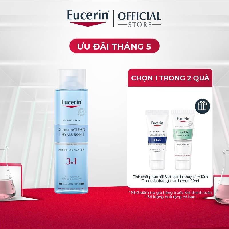 Ảnh Nước tẩy trang dịu nhẹ cho da nhạy cảm Eucerin DermatoCLEAN Micellar 400ml 1