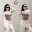 CY156 Áo 2 Dây Cổ Yếm – Chất Tăm Gold, Thiết Kế Croptop 2025