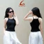 CY156 Áo 2 Dây Cổ Yếm – Chất Tăm Gold, Thiết Kế Croptop 2025