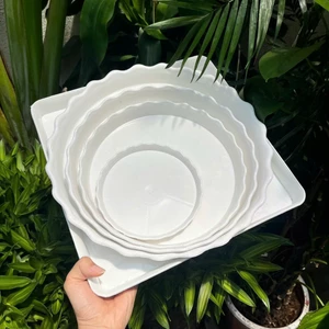Đĩa lót chậu vuông/ tròn nhiều kích thước- Chất liệu nhựa cứng cao cấp, chịu tải lớn không nứt gãy