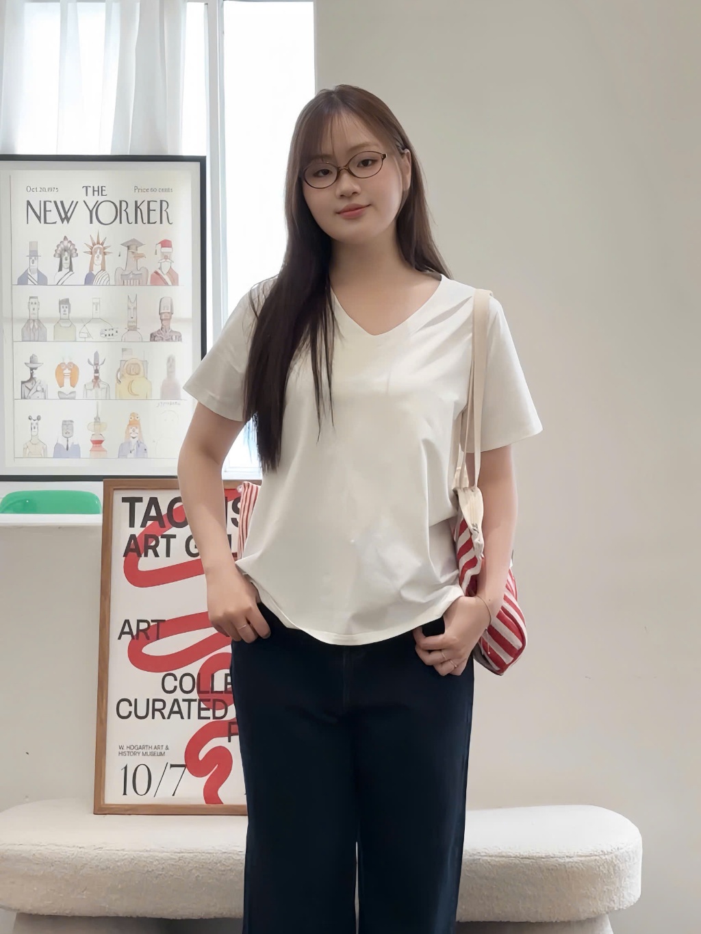Ảnh Áo thun dáng rộng cổ V BIGSIZE (55kg đến 95kg) – 25HYAP087 - [BU Bigsize Young] 1
