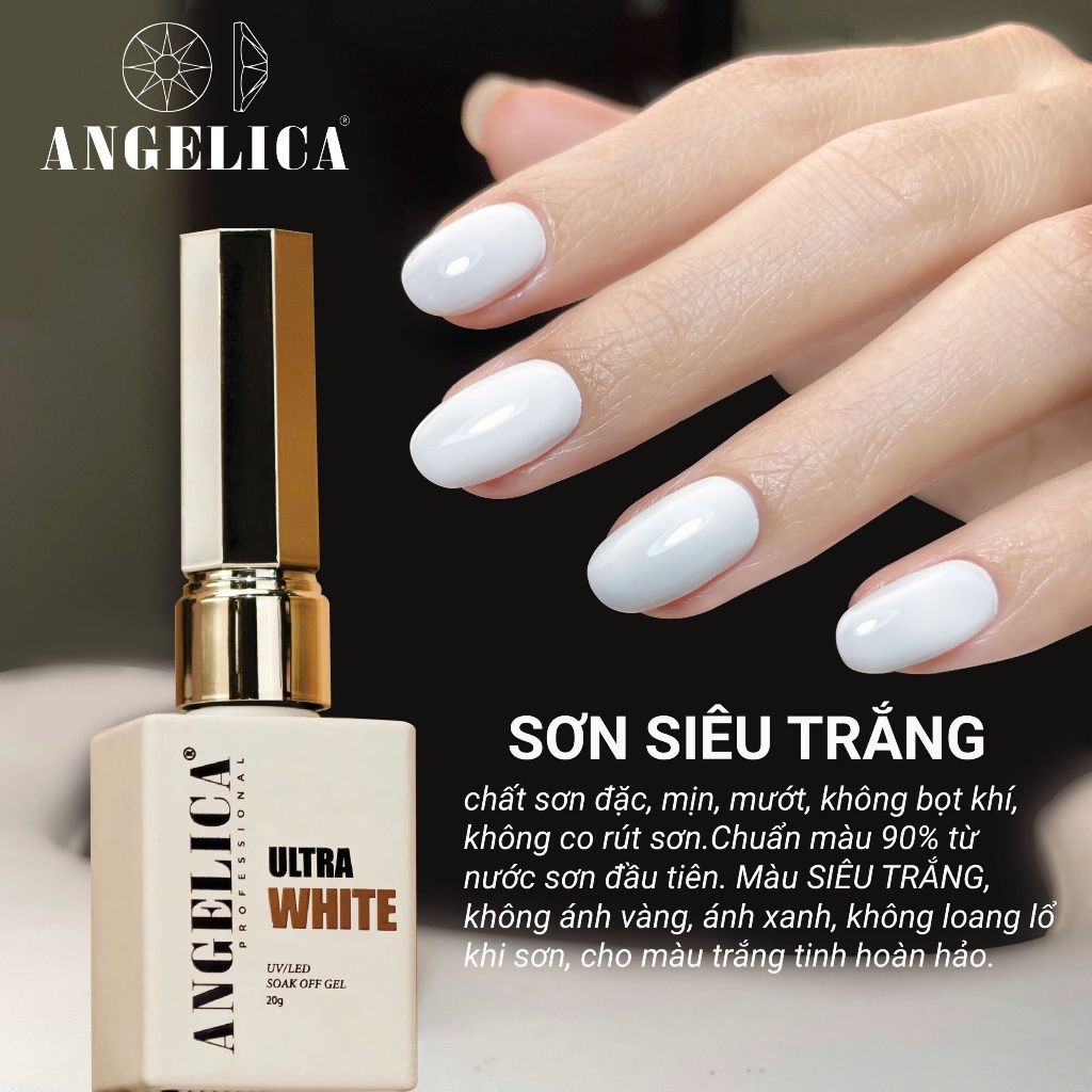 Sơn Trắng Siêu Cấp Chuẩn Màu Cao Cấp Angelica Chai 20g Tăng Độ Bóng Tuyệt Đối ANG-SGT