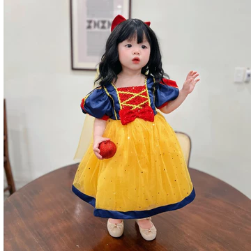 Váy Công Chúa Bạch Tuyết Kèm Cài 6-16 Kg,Váy Cho Bé Gái Đầy Tháng Sinh Nhật Dự Tiệc Chất Tafta Lưới(Bé Cưng Store)