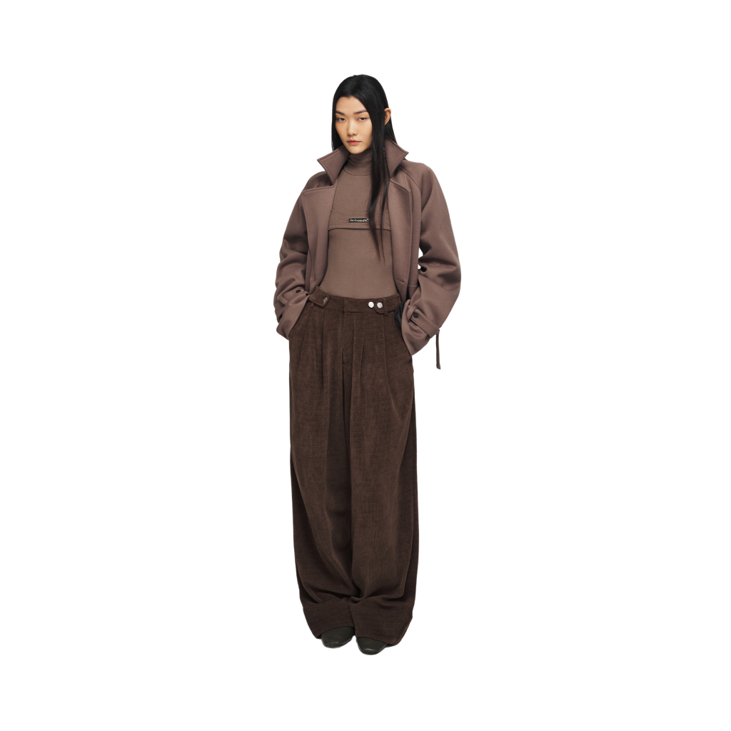 Ảnh làminapparel - CORDUROY BUTTON TROUSERS 4