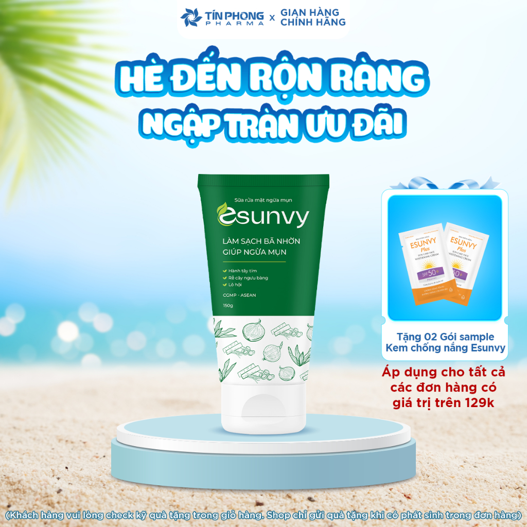 Ảnh Sữa Rửa Mặt Esunvy Giúp Kiểm Soát Bã Nhờn Sạch Mụn Dùng Cho Mọi Loại Da Tuýp 50g - 150g TMP003 1