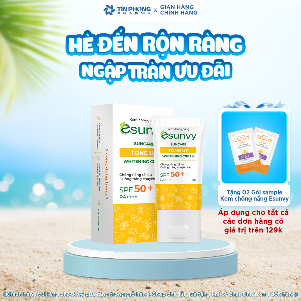Ảnh Kem Chống Nắng Nâng Tone, Kiềm Dầu, Không Thấm Nước ESUNVY SUN CARE SPF50+/PA++++  Cho Da Nhạy Cảm Tuýp 30g TMP019 1