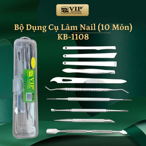Bộ Dụng Cụ Làm Nail Inox (10 Món), KB-1108
