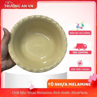 Tô béo nhựa melamine màu vàng,nhựa phíp dùng làm tô hủ tiếu, tô bán bún, tô ăn mì - Trường An VN
