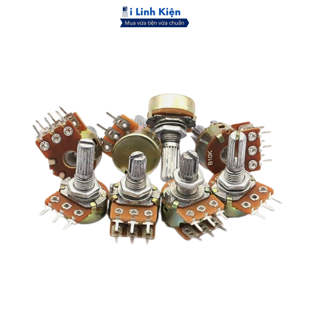 Chiết áp đôi - đơn 1M 500K 250K 100K 50K 20K 10K 5K 2K 1K WH148 15mm chất lượng cao ilinhkien.