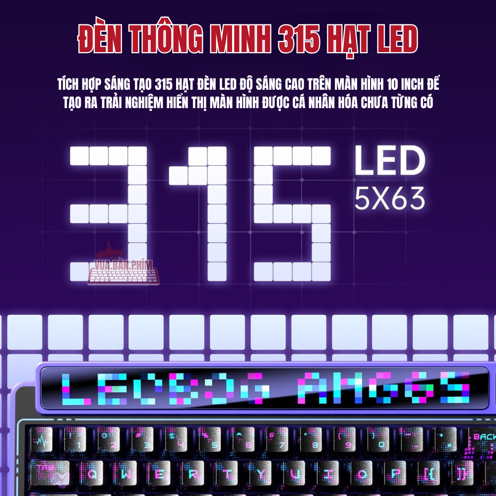 [HÀNG SẴN] Bàn phím cơ amg65 | Lebog Amg65 không dây , màn hình led , mạch xuôi keycap pbt double shot, led rgb, hotswap | BigBuy360 - bigbuy360.vn