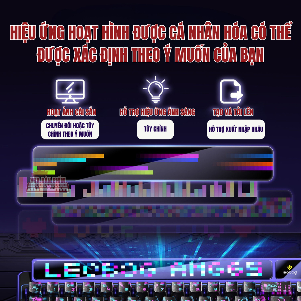 [HÀNG SẴN] Bàn phím cơ amg65 | Lebog Amg65 không dây , màn hình led , mạch xuôi keycap pbt double shot, led rgb, hotswap | BigBuy360 - bigbuy360.vn