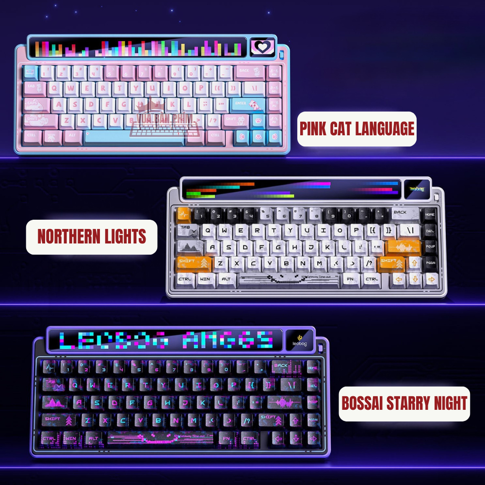 [HÀNG SẴN] Bàn phím cơ amg65 | Lebog Amg65 không dây , màn hình led , mạch xuôi keycap pbt double shot, led rgb, hotswap | BigBuy360 - bigbuy360.vn