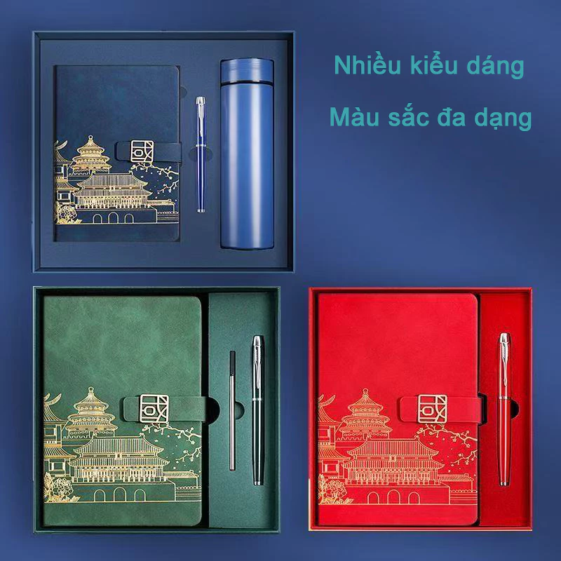 Quà tốt nghiệp - Combo set quà tặng sổ tay và bút kèm hộp túi, Qùa tặng Doanh Nghiệp