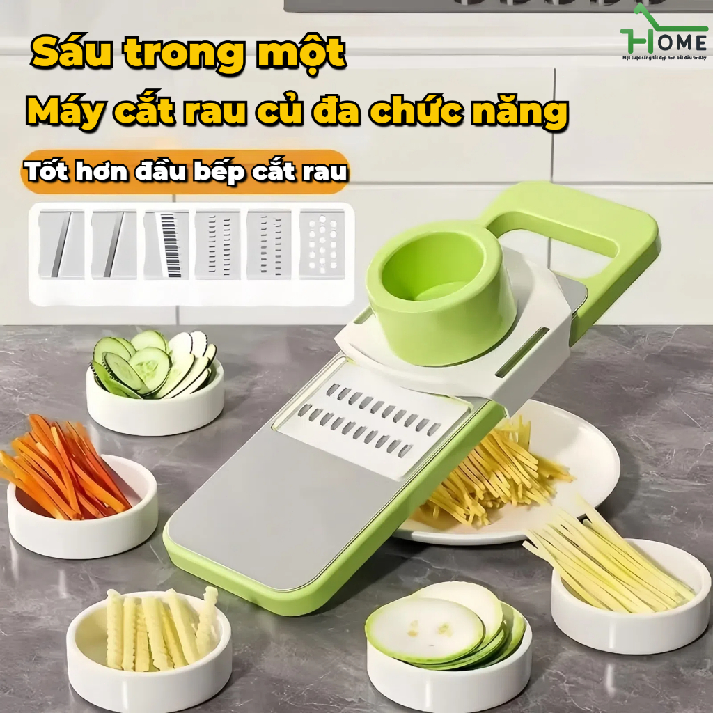 máy cắt rau củ quả bằng thép không gỉ 6 trong 1, máy thái lát đa chức ...