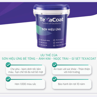 Sơn hiệu ứng bê tông TEXACOAT màu be XT-123 chống thấm, chống mốc, nứt chân chim bền màu định mức 1Kg/m2