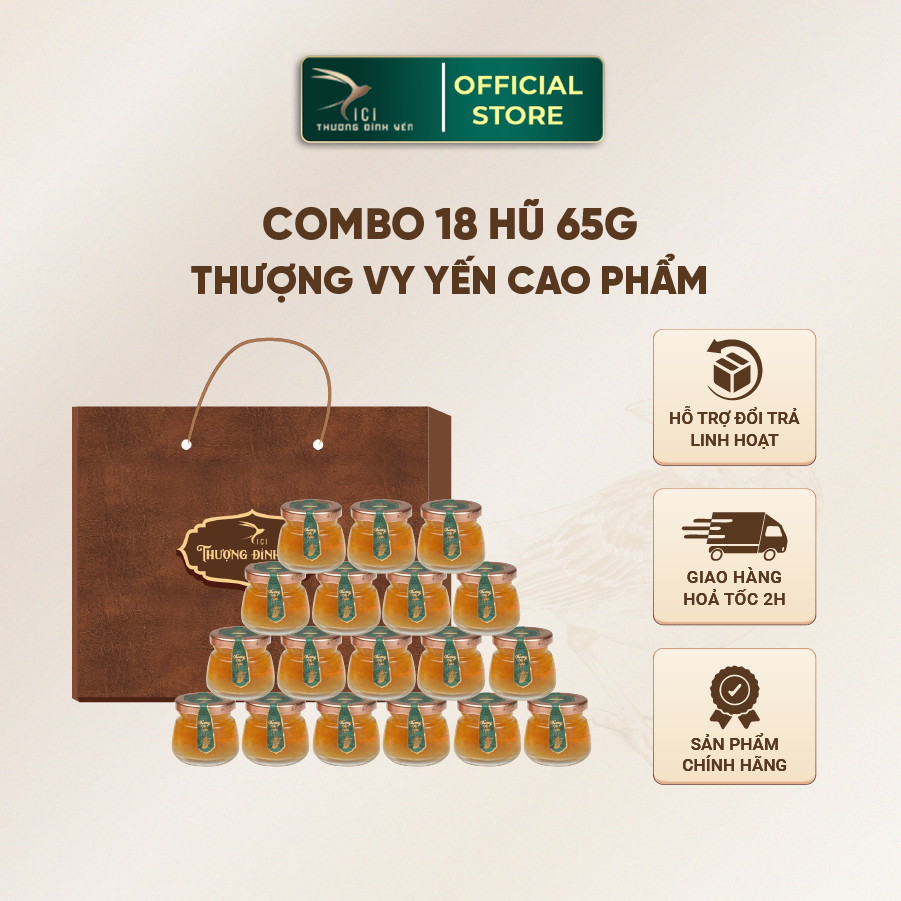 Ảnh Combo 18 Hũ Yến Sào Chưng Sẵn 7G Yến Thật Không Kèm Hộp 5 Vị Cici Thượng Đỉnh Yến 65G Yến Cho Cả Gia Đình 1