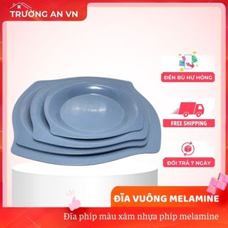 Đĩa Vuông nhựa melamine màu đá xanh - Trường An VN