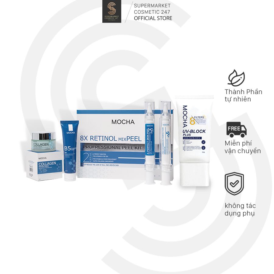 Combo Retinol Mix Peel Mocha chống nắng 10ml x 2